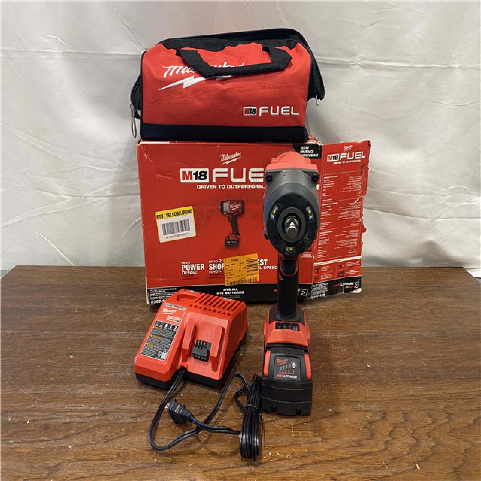 AS-IS Milwaukee M18 1/2 in. Cordless Brushless High Torque Impact Wrench Kit (Battery & Charger)