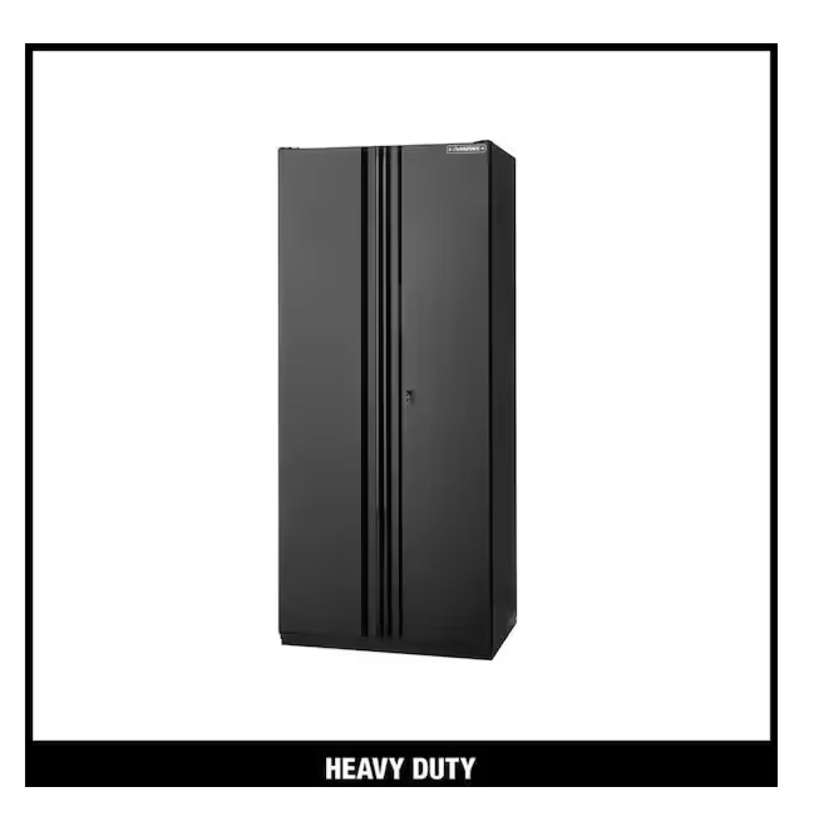 DALLAS LOCATION - Husky Heavy Duty Welded 20-Gauge Steel Freestanding Garage Cabinet in Black (36 in. W x 81 in. H x 24 in. D)