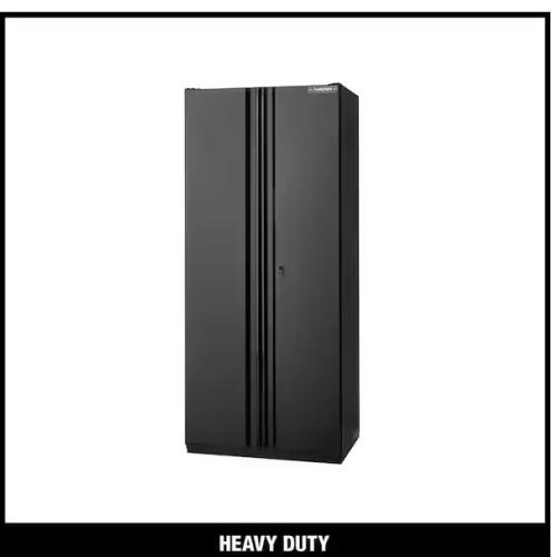 DALLAS LOCATION - Husky Heavy Duty Welded 20-Gauge Steel Freestanding Garage Cabinet in Black (36 in. W x 81 in. H x 24 in. D)