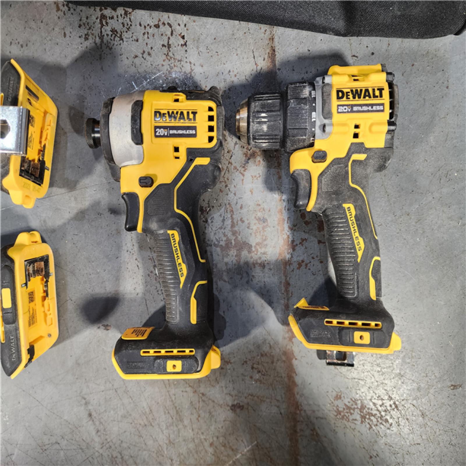 HOUSTON LOCATION - AS-IS DeWalt 20V MAX ATOMIC Cordless Brushless 4 Tool Combo Kit