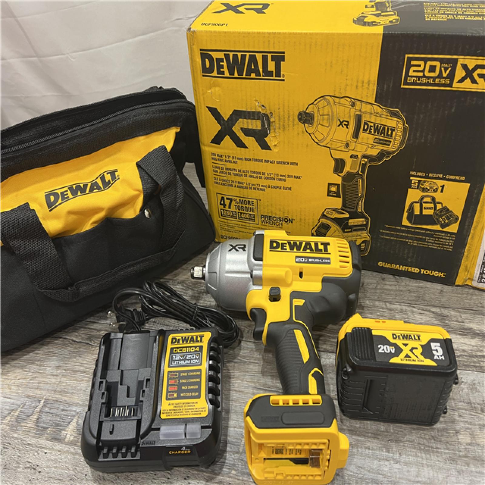 AS-IS DEWALT 20V MAX* XR 1/2  High Torque Impact Wrench with Hog Ring Anvil