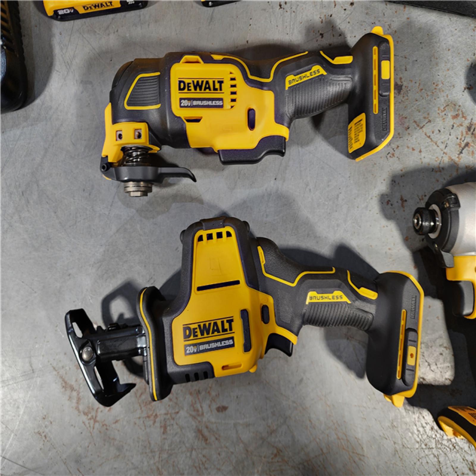 HOUSTON LOCATION - AS-IS (APPEARS LIKE NEW) DeWalt 20V MAX ATOMIC Cordless Brushless 4 Tool Combo Kit