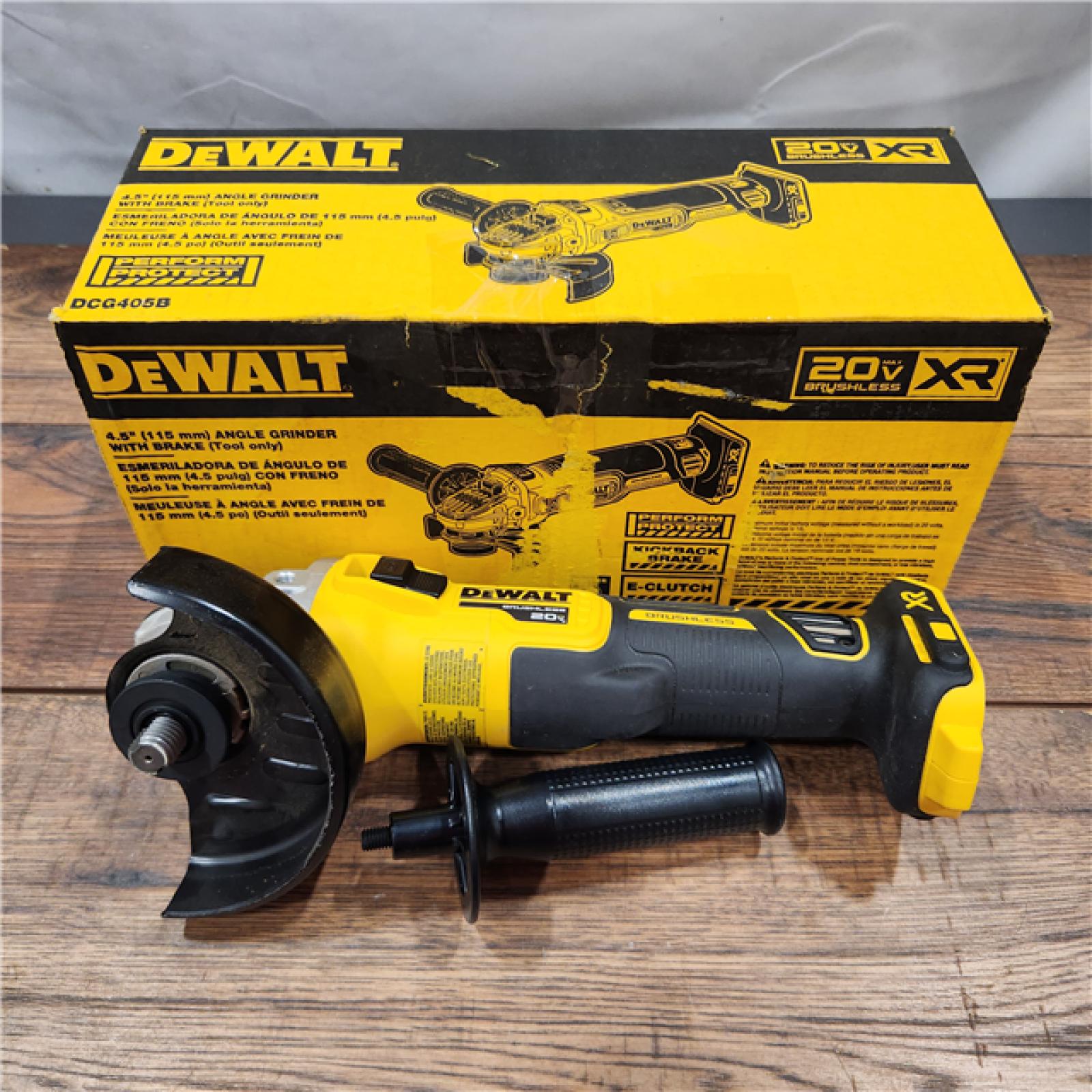 AS-IS DeWalt 20V MAX XR Cordless Brushless 4.5 in. Slide Switch Small Angle Grinder with Kickback Brake (Tool Only)