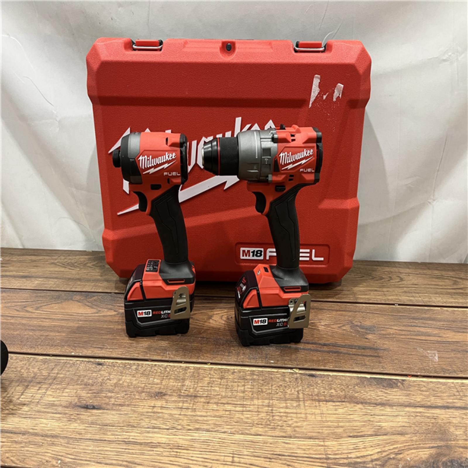 AS-IS Milwaukee M18 FUEL 18V Lithium-Ion Brushless Cordless Hammer Drill and Impact Driver Combo Kit (2-Tool) with 2 Batteries