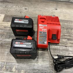 AS-IS Milwaukee M18 18-Volt Lithium-Ion High Output Starter Kit with Two 6.0 Ah Battery and Charger