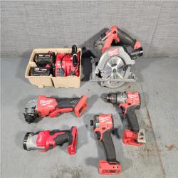 HOUSTON LOCATION - AS-IS M18 18-Volt Lithium-Ion Brushless Cordless FUEL Combo Kit (5-Tool) with 2-Batteries, 1-Charger (NO TOOL BAG)