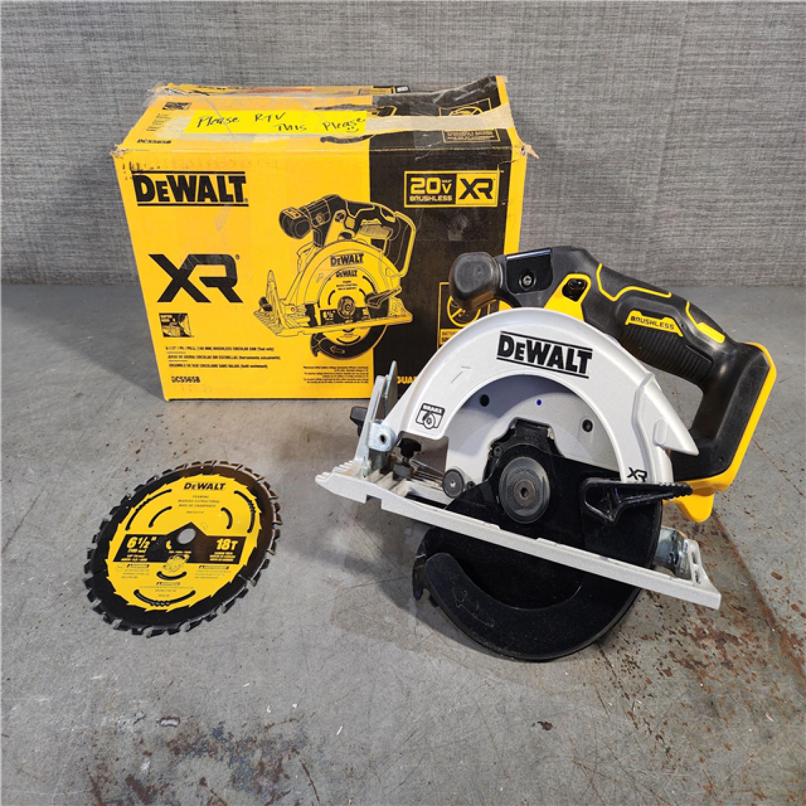 HOUSTON LOCATION - AS-IS DeWALT DCS565B 20V Max Brushless 6.5   Cordless Circular Saw (TOOL ONLY)