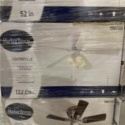 DALLAS LOCATION - AS-IS-  Harbor Breeze Vue 44-in Brushed Nickel with Driftwood/Cocoa Blades LED Indoor Ceiling Fan - PALLET (34  UNITS