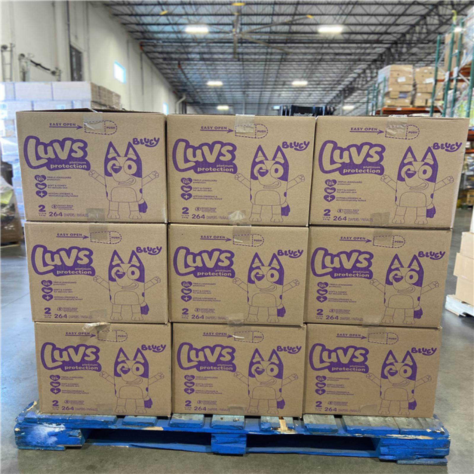 DALLAS LOCATION - Luvs Platinum Protection Baby Diapers Size 2 PALLET - ( 18 BOXES ) 264 DIAPERS PER BOX