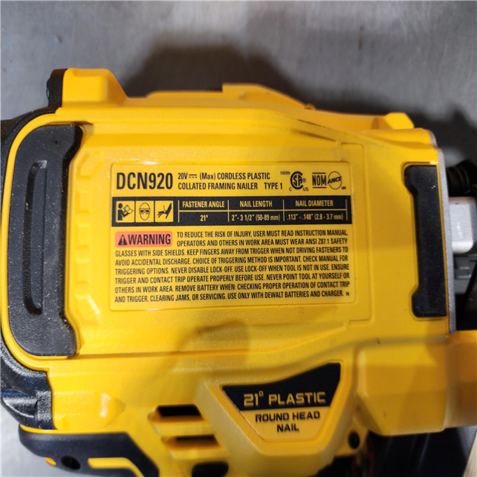 HOUSTON LOCATION - AS-IS DEWALT 20-Volt 21Â° Cordless Framing Nailer (Tool-Only)