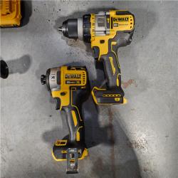 HOUSTON LOCATION - AS-IS DEWALT 20V MAX Cordless Brushless Hammer Drill/Driver 2 Tool Combo Kit with FLEXVOLT ADVANTAGE