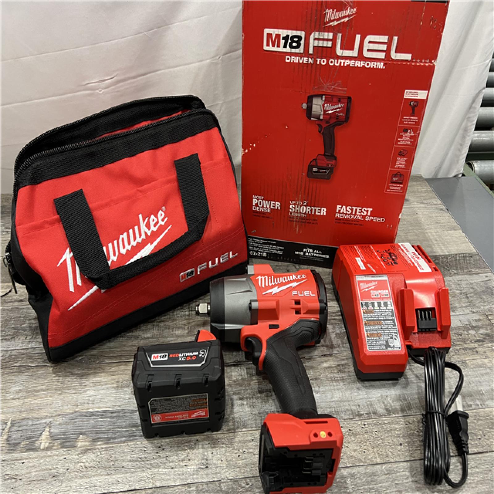 AS-IS Milwaukee 2967-21B M18 FUEL 1/2 High Torque Impact Wrench W/ Friction Ring 5.0Ah Kit