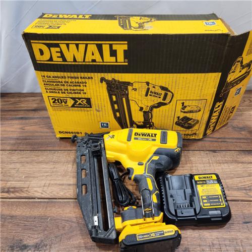 AS-IS DeWalt DCN660D1 20V 16 Gauge Cordless Angled Finish Nailer Kit W/ 2Ah Battery