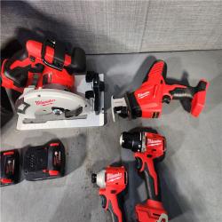 HOUSTON LOCATION - AS-IS (APPEARS LIKE NEW) Milwaukee M18 18-Volt Lithium-Ion Brushless Cordless Combo Kit (4-Tool) with 2-Batteries, 1-Charger and Tool Bag