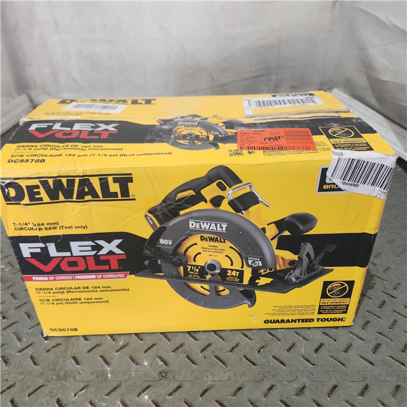 Houston location AS-IS DEWALT FLEXVOLT 60V MAX Cordless Brushless 7-1/4 in. Circular Saw with Brake (Tool Only)