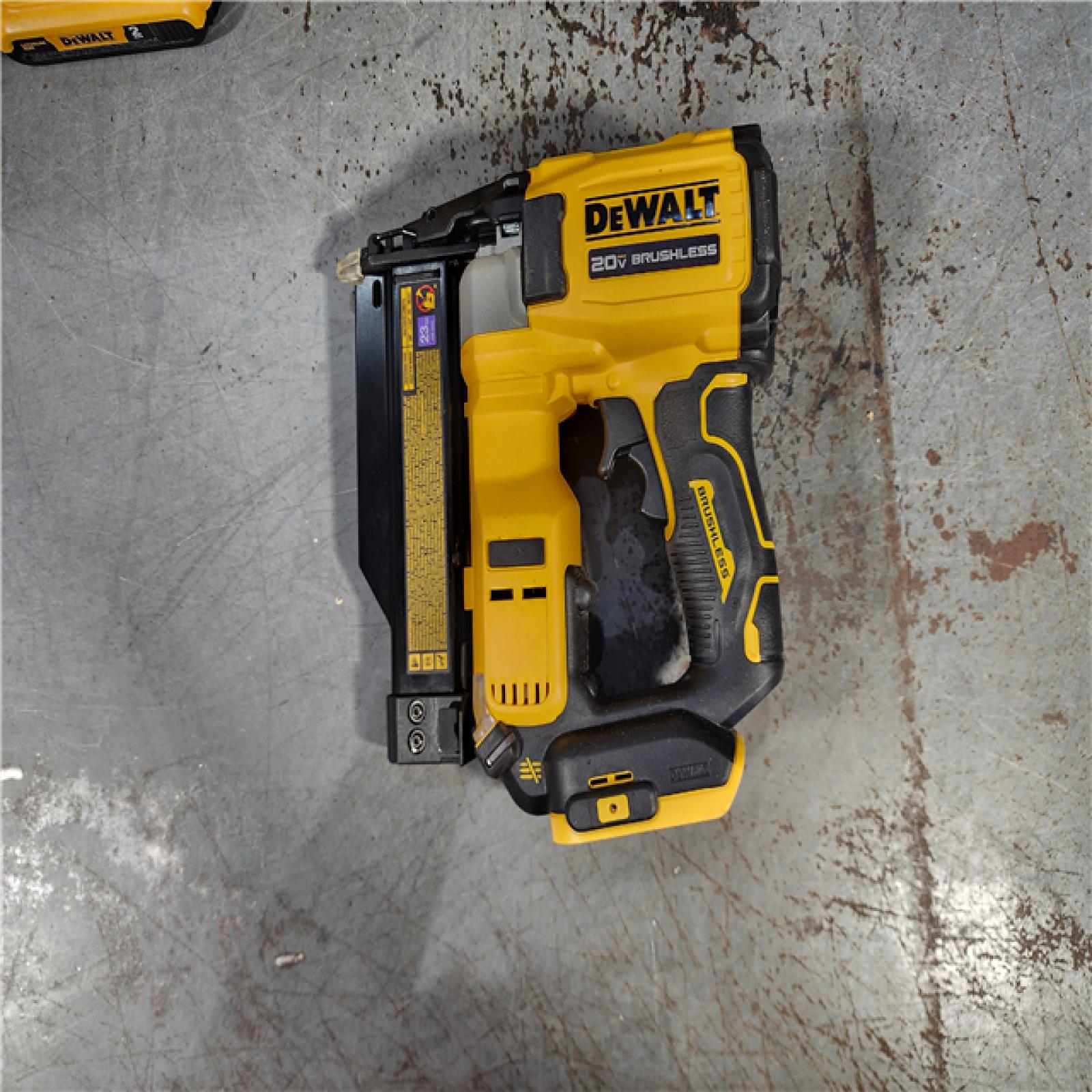 HOUSTON LOCATION - AS-IS DEWALT ATOMIC 20V MAX Lithium Ion Cordless 23 Gauge Pin Nailer Kit with 2.0Ah Battery and Charger