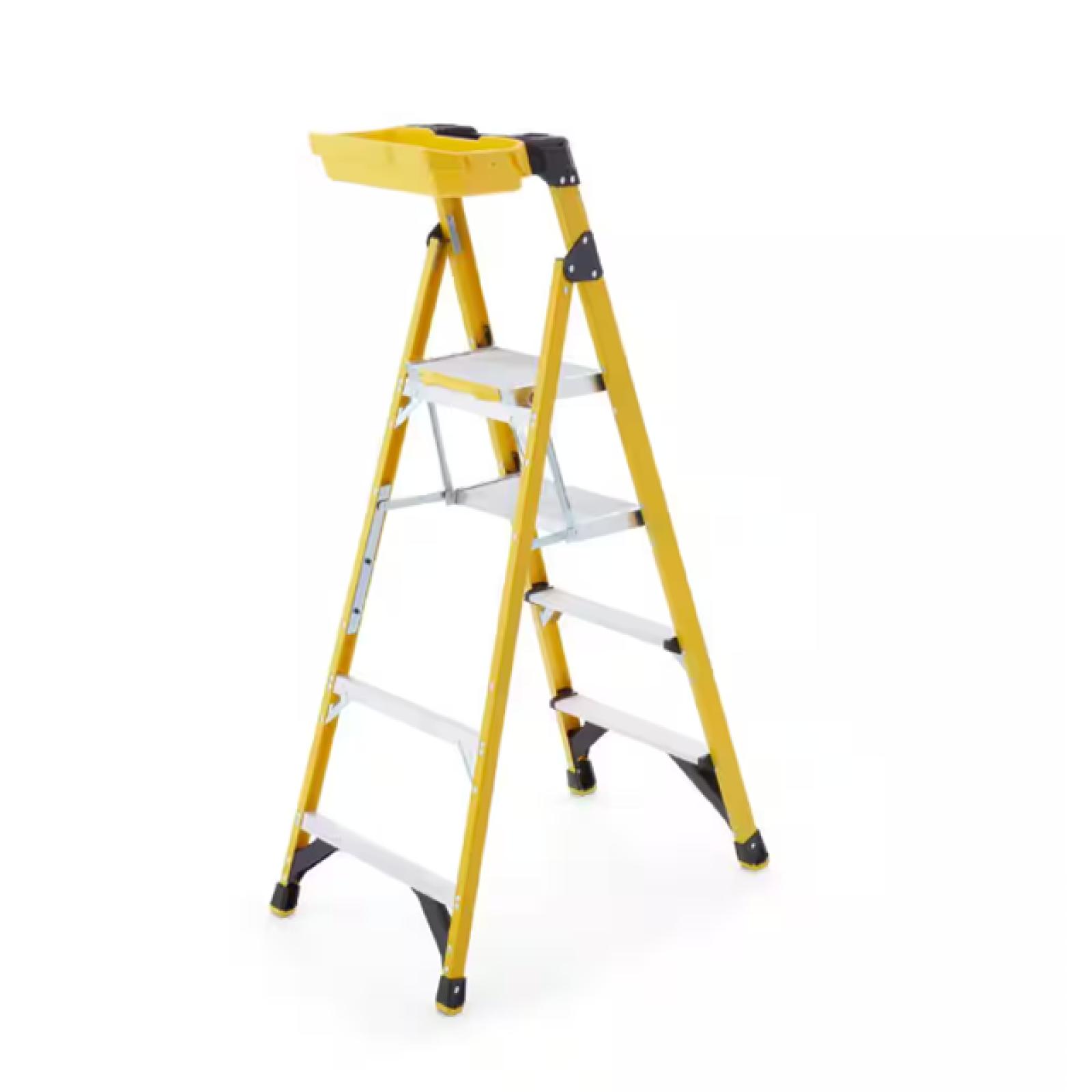 DALLAS LOCATION - DALLAS LOCATION - GORILLA 5.5FT FIBERGLASS DUAL PLATFORM STEPLADDER WITH PROJECT BUCKET PALLET - (16 UNITS)