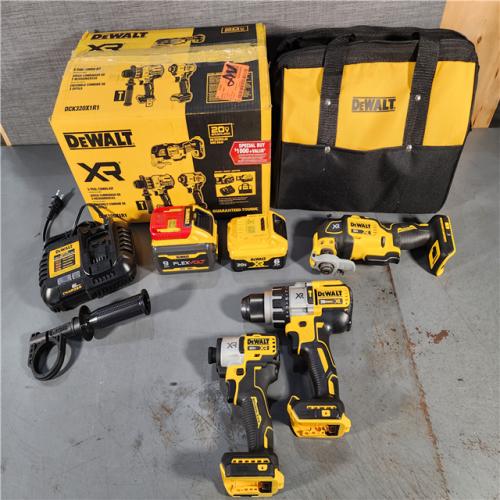 HOUSTON LOCATION - AS-IS (APPEARS LIKE NEW) DEWALT 20-Volt Lithium-Ion Cordless 3-Tool Combo Kit with FLEXVOLT 9 Ah and 20V 6 Ah Batteries and Charger