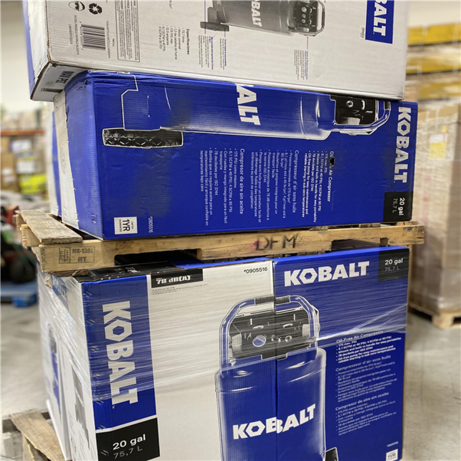 DALLAS LOCATION - Kobalt 20-Gallon Portable Electric 175 PSI Vertical Air Compressor- PALLET-(8) UNITS