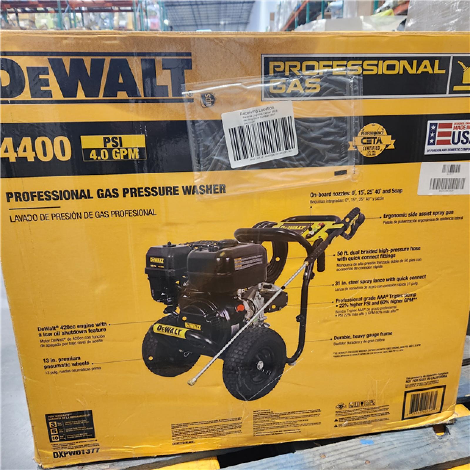 Dallas Location - As-Is DXPW61377 Dewalt 4400 PSI Pressure Washer