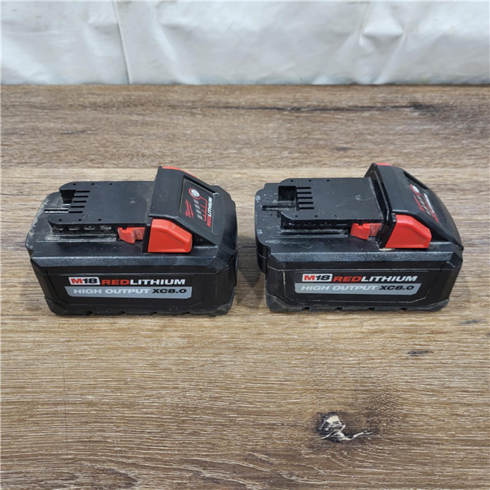 AS-IS Milwaukee M18 18-Volt Lithium-Ion HIGH OUTPUT XC 8.0Ah Battery (2 PACKS)