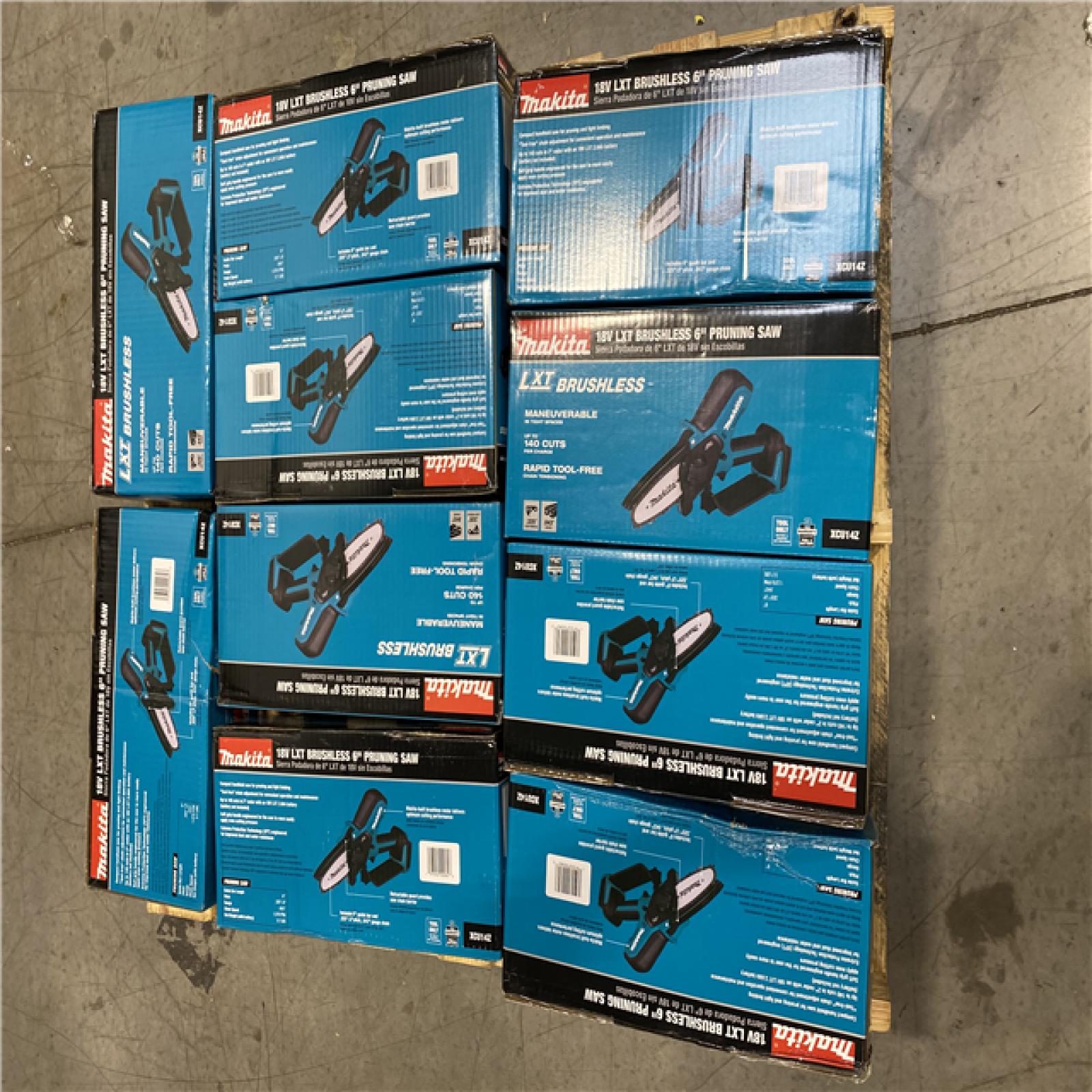 DALLAS LOCATION - NEW! Makita 18V LXT Lithium-Ion Brushless Cordless 6 in. Chain Saw (Tool Only) PALLET -(10 UNITS)