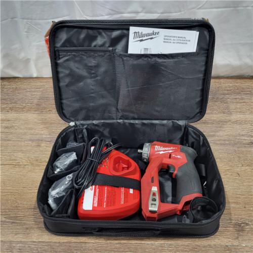 AS-IS M12 FUEL 12V Lithium-Ion Brushless Cordless 4-in-1 Installation 3/8 in. Drill Driver Kit with 4-Tool Heads