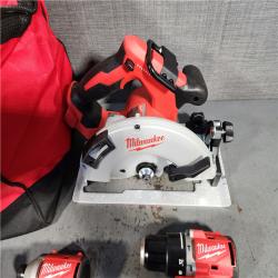 HOUSTON LOCATION - AS-IS (APPEARS LIKE NEW) Milwaukee M18 18-Volt Lithium-Ion Brushless Cordless Combo Kit (4-Tool) with 2-Batteries, 1-Charger and Tool Bag