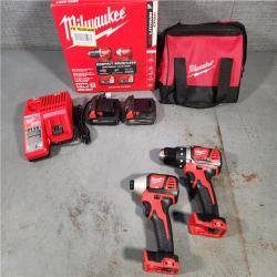 HOUSTON LOCATION - AS-IS M18 18V Lithium-Ion Brushless Cordless Compact Drill/Impact Combo Kit (2-Tool) W/(2) 2.0 Ah Batteries, Charger & Bag