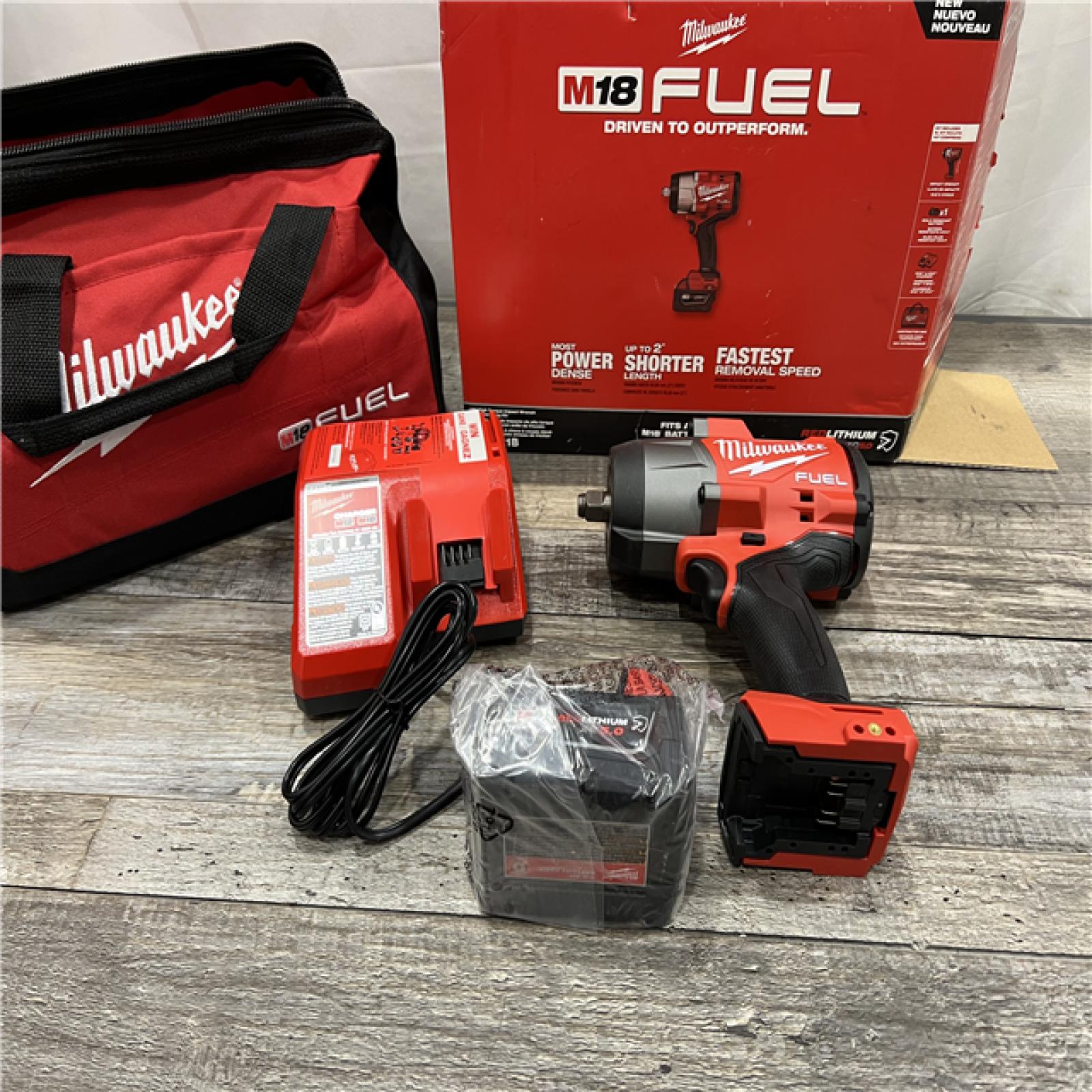 AS-IS Milwaukee M18 1/2 in. Cordless Brushless High Torque Impact Wrench Kit (Battery & Charger)