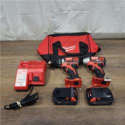 AS-IS Milwaukee M18 18V Cordless Brushed 2 Tool Drill/Driver and Impact Driver Kit