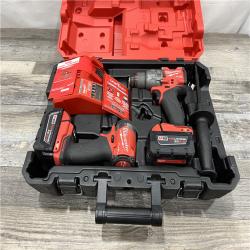 AS-IS MILWAUKEE M18 FUEL 18V Lithium-Ion Brushless Cordless Hammer Drill and Impact Driver Combo Kit (2-Tool) with 2 Batteries