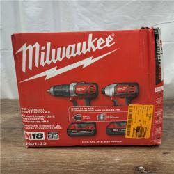 AS-IS Milwaukee M18 18V Cordless Brushed 2 Tool Drill/Driver and Impact Driver Kit