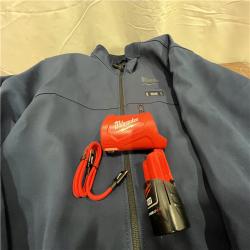 AS-ISMen's Large M12 12-Volt Lithium-Ion Cordless Tough Shell Navy Blue Heated Jacket with (1) 3.0 Ah Battery and Charger