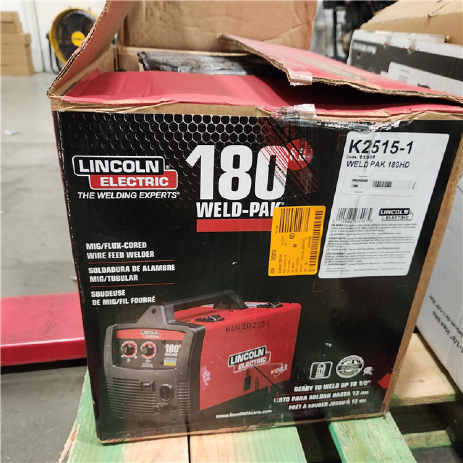 Dallas Location - As-Is Lincoln Electric K2515-1 Wire Feed Welder WELD-PAK