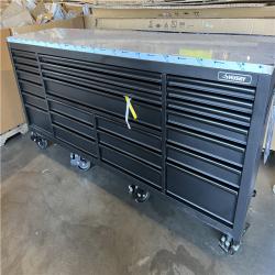 DALLAS LOCATION - Husky Tool Storage Heavy Duty 96 in. W x 24 in. D Matte Black Mobile Workbench Cabinet with Stainless Steel Top