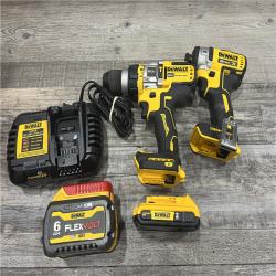 AS-IS DEWALT 20V MAX Cordless Brushless Hammer Drill/Driver 2 Tool Combo Kit with FLEXVOLT ADVANTAGE