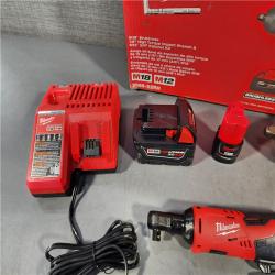 HOUSTON LOCATION - AS-IS M12/M18 12/18V Lithium-Ion Cordless 3/8 in. Ratchet and 1/2 in. High Torque Impact Wrench with Friction Ring Combo Kit (NO TOOL BAG)