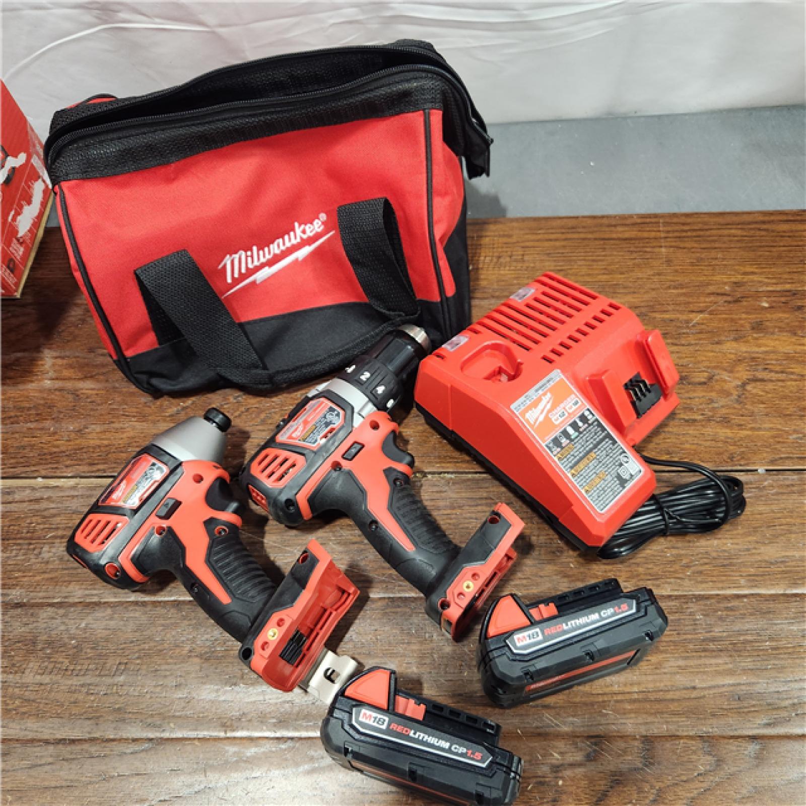 AS-IS Milwaukee M18 18V Cordless Brushed 2 Tool Drill/Driver and Impact Driver Kit