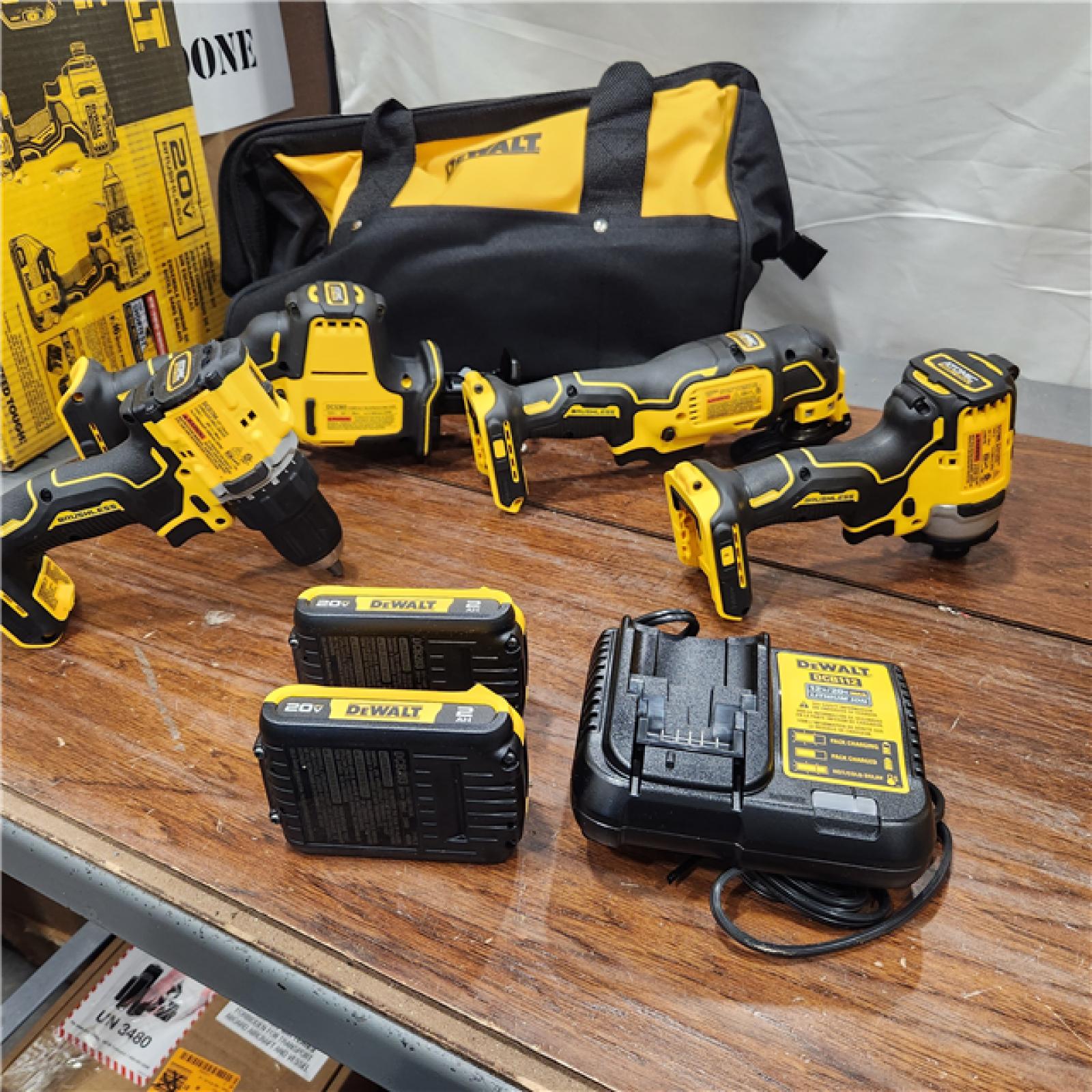 AS-IS  DEWALT 20V MAX* XR 4-Tool Combo Kit