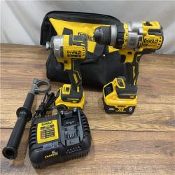 AS IS DEWALT 20V MAX Cordless Brushless Hammer Drill/Driver 2 Tool Combo Kit with FLEXVOLT ADVANTAGE