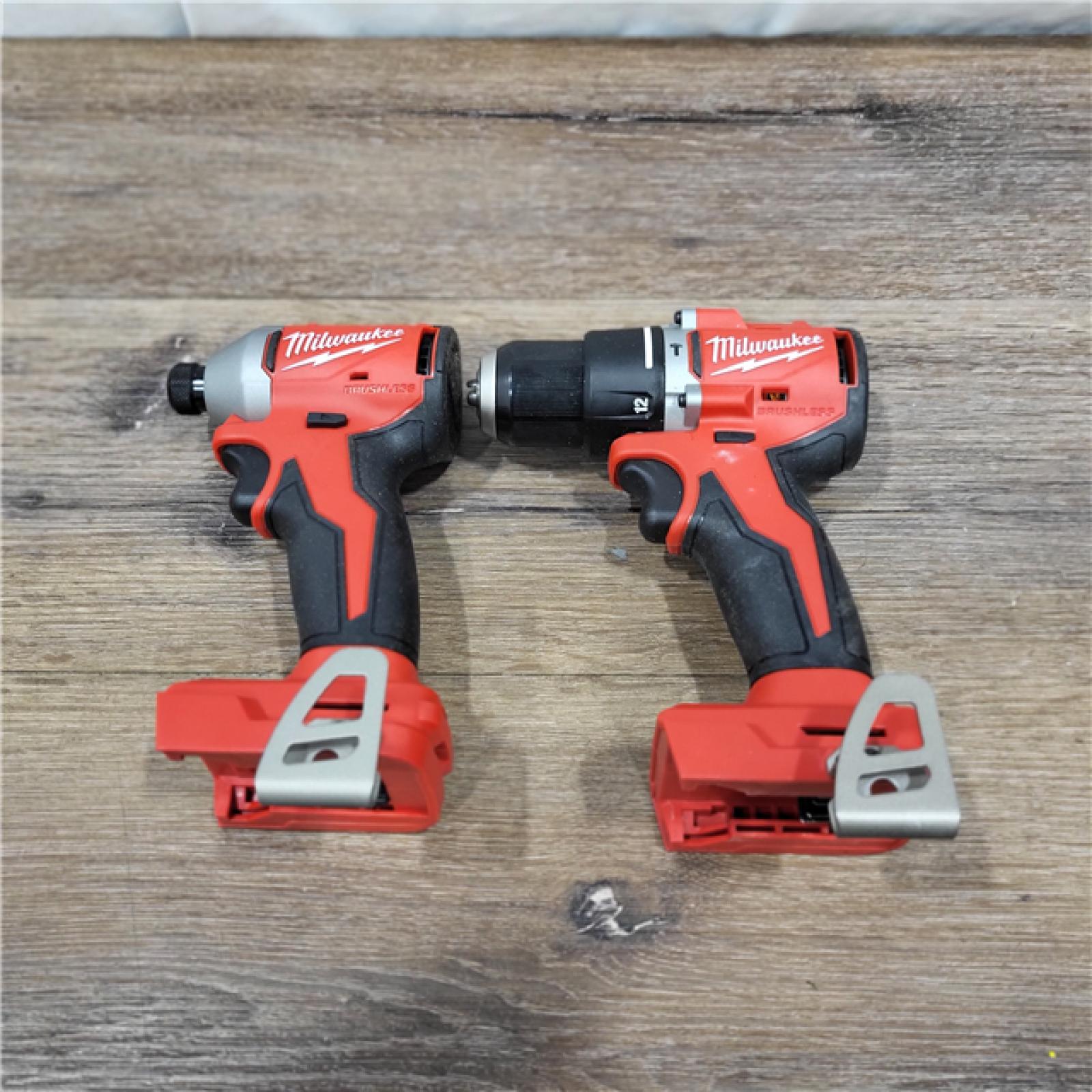 AS-IS Milwaukee M18 18V Cordless Brushed 2 Tool Drill/Driver and Impact Driver Kit