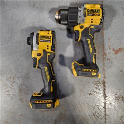 HOUSTON LOCATION - AS-IS DEWALT 20V MAX XR Hammer Drill and ATOMIC Impact Driver 2 Tool Cordless Combo Kit with (2) 4.0Ah Batteries, Charger, and Bag