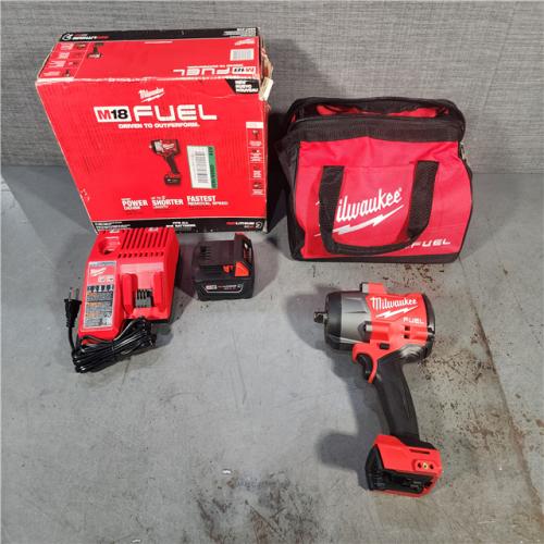 HOUSTON LOCATION - AS-IS Milwaukee M18 1/2 in. Cordless Brushless High Torque Impact Wrench Kit (Battery & Charger)