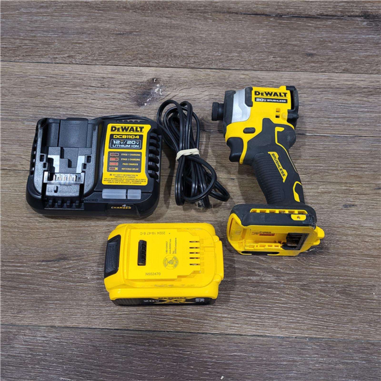 AS-IS ATOMIC 20V MAX Lithium-Ion Cordless 1/4 in. Brushless Impact Driver Kit, 5 Ah Battery, Charger, and Bag