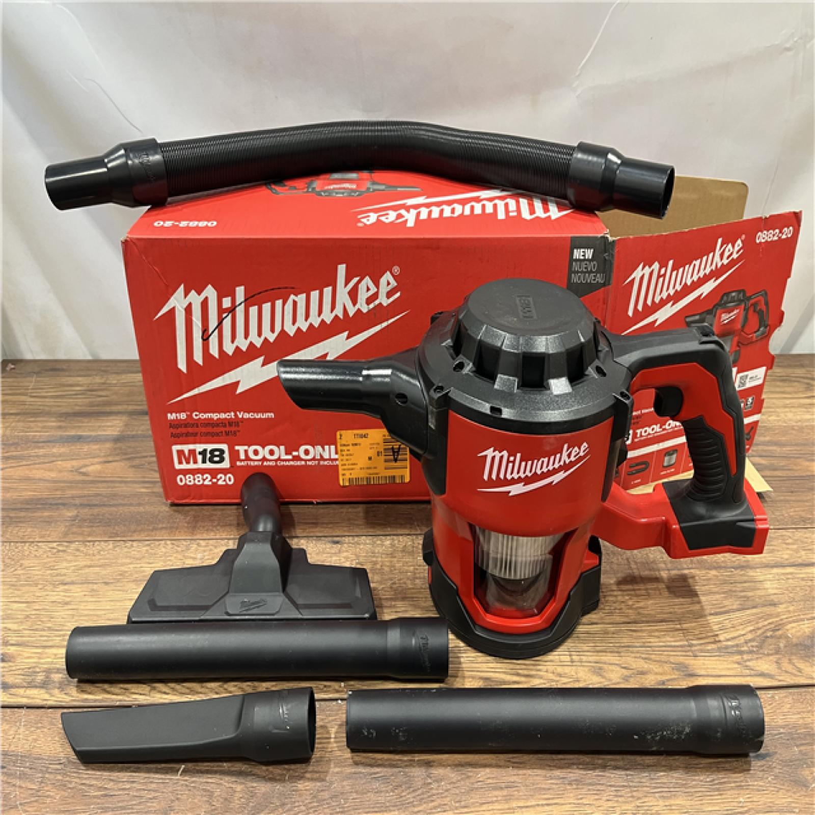 AS IS Milwaukee M18 18-Volt Lithium-Ion Cordless Compact Vacuum (Tool-Only)