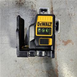 HOUSTON LOCATION - AS-IS DEWALT 12V MAX Lithium-Ion 100 Ft. Green Self-Leveling 3-Beam 360 Degree Laser Level with 2.0Ah Battery, Charger and Case