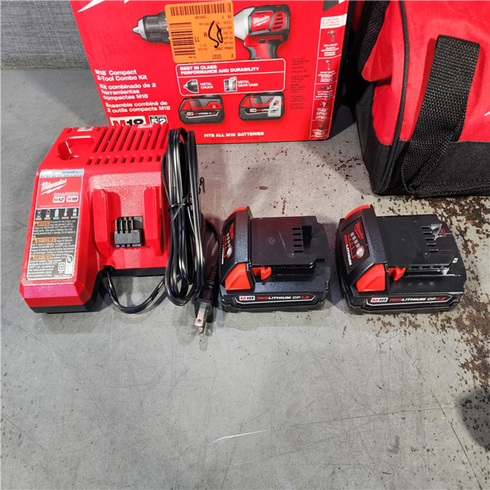 HOUSTON LOCATION - AS-IS Milwaukee M18 18V Cordless Brushed 2 Tool Drill/Driver and Impact Driver Kit