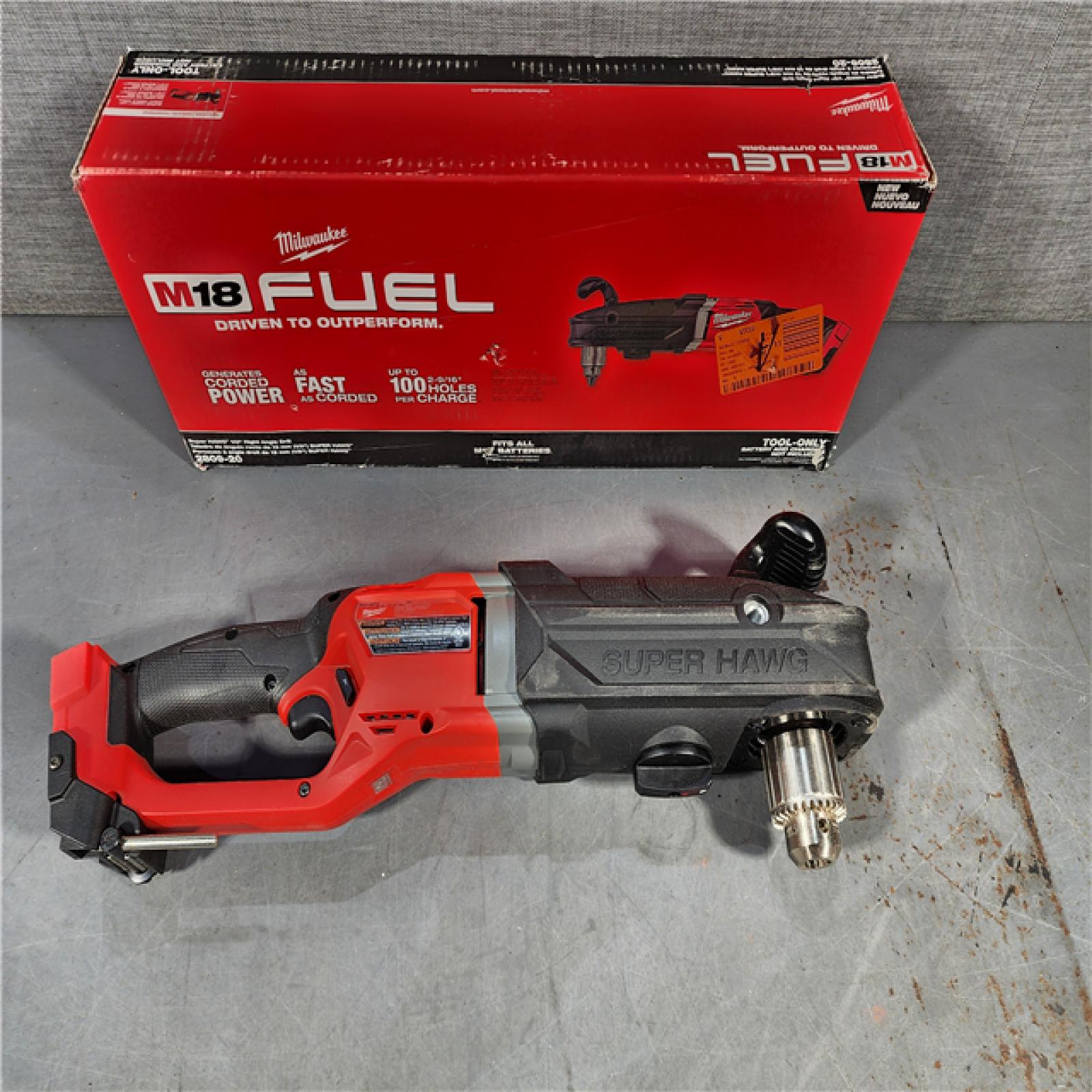 HOUSTON LOCATION - AS-IS Milwaukee M18 18V Fuel 1/2  Right Angle Drill Super Hawg Cordless Lithium-Ion (TOOL ONLY)