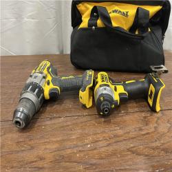 AS-ISDEWALT 20V MAX Cordless Brushless Hammer Drill/Driver 2 Tool Combo Kit with FLEXVOLT ADVANTAGE